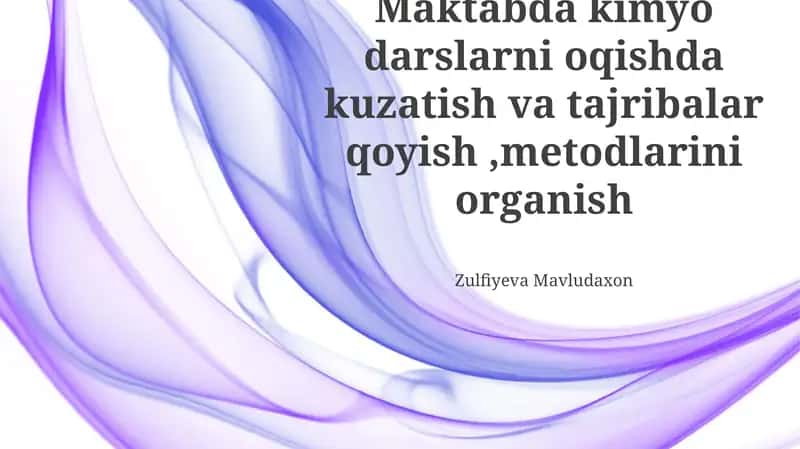 Kimyo Darslari Metodikasi