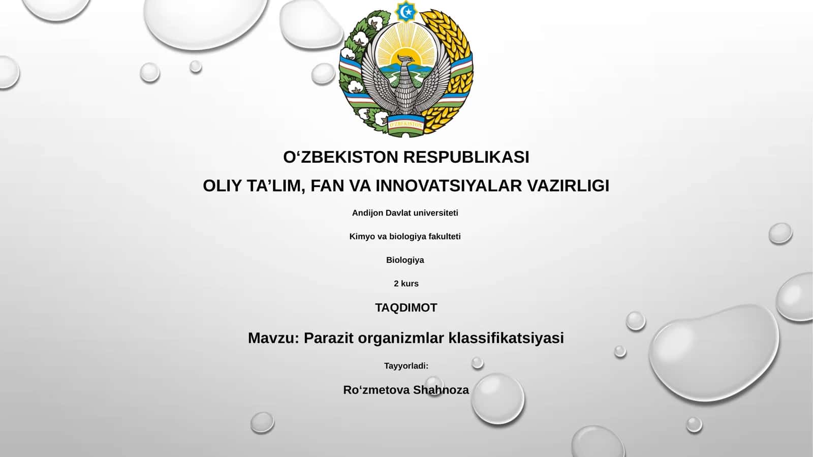 Parazit organizmlar klassifikatsiyasi
