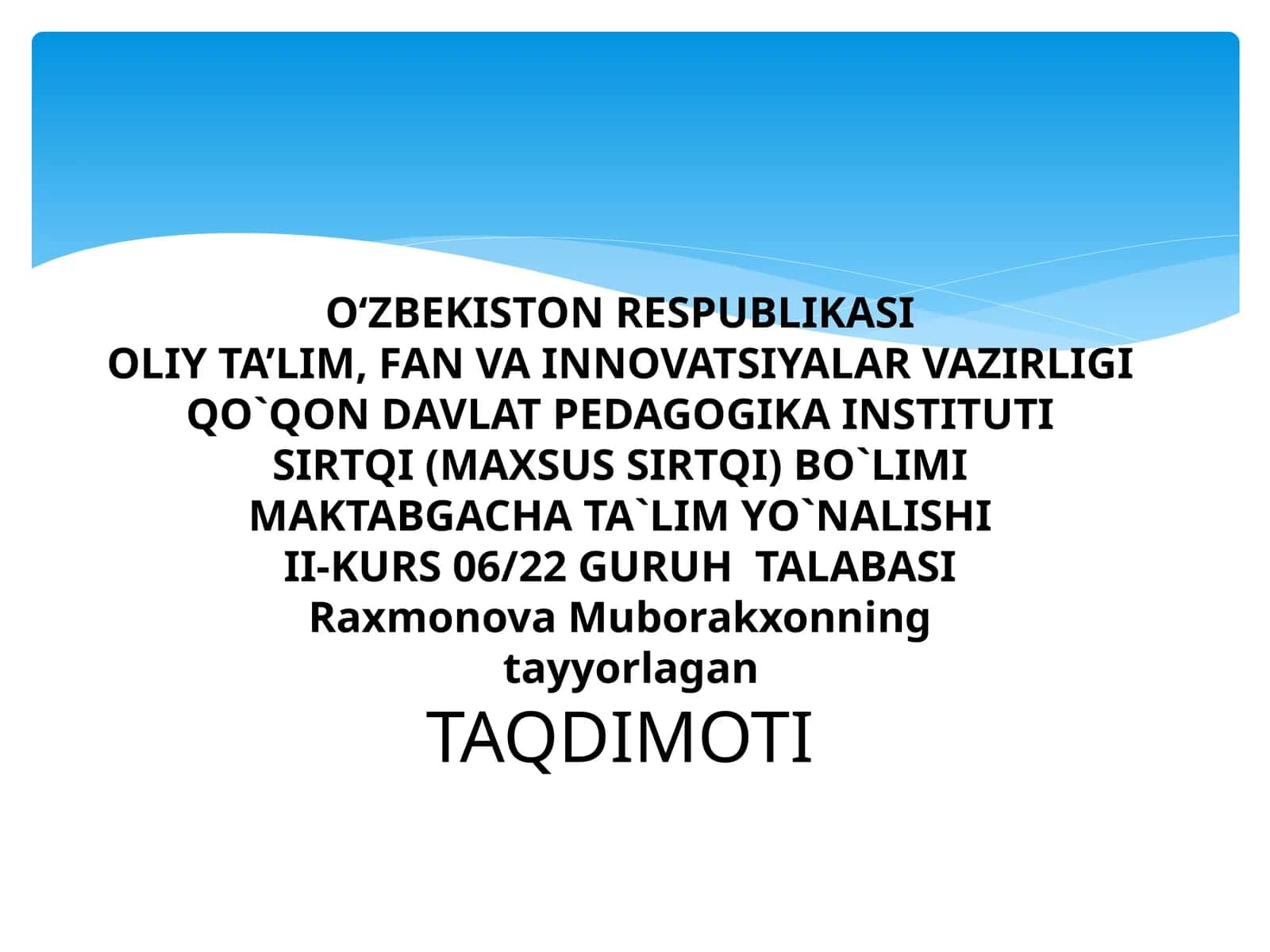 Bolalarni maktab taʼlimiga tayyorlash