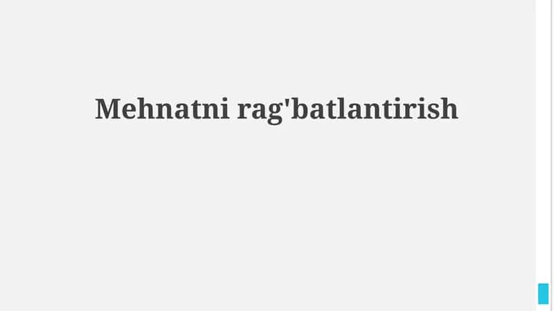 Mehnatni rag'batlantirish