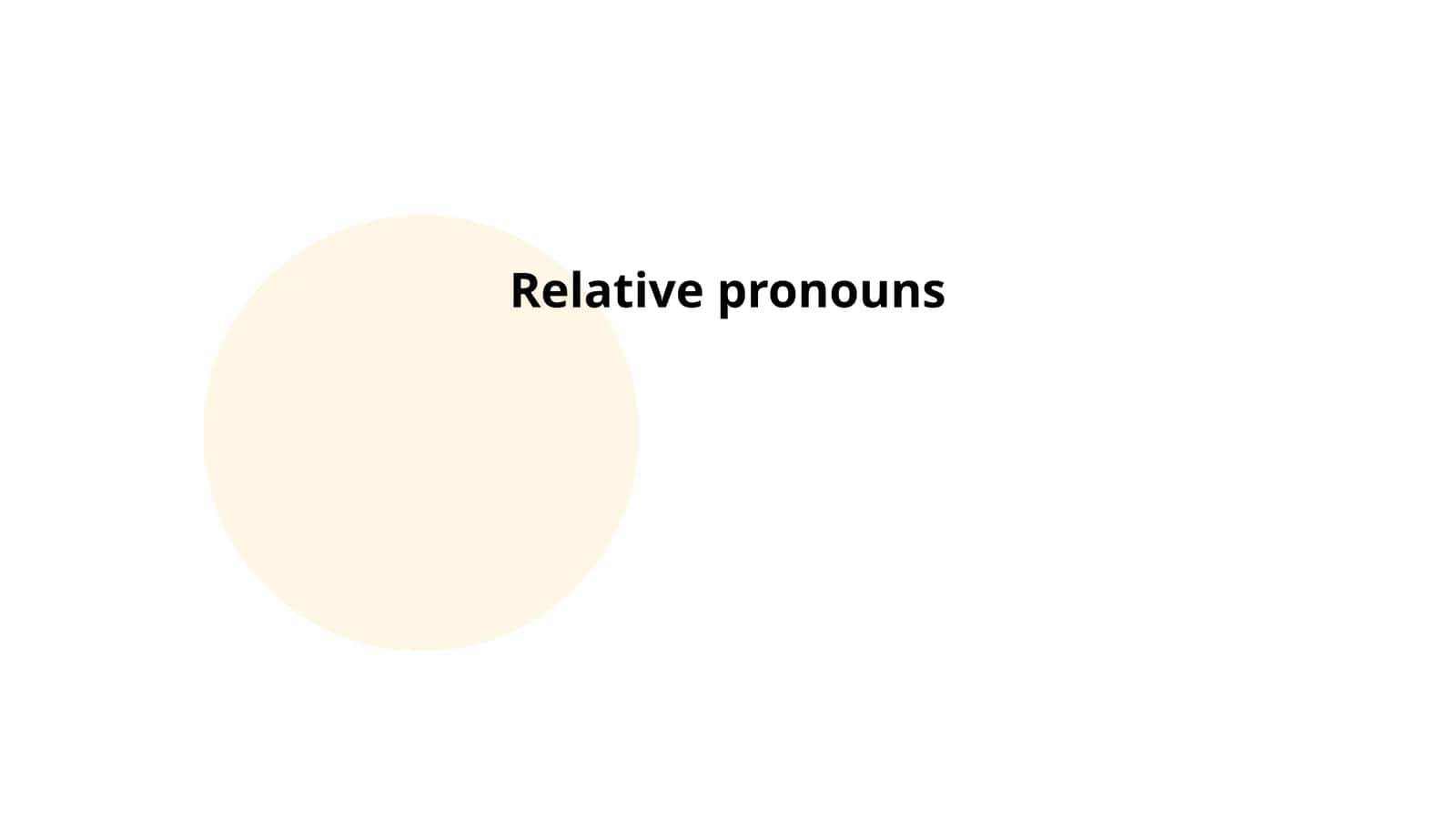 Relative pronouns