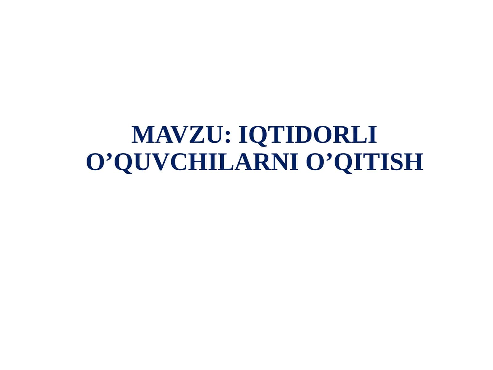 Iqtidorli o'quvchilar bilan ishlash slayd, prezentatsiya, ppt