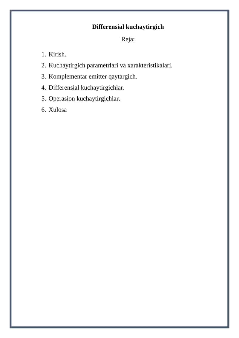 Differensial kuchaytirgich