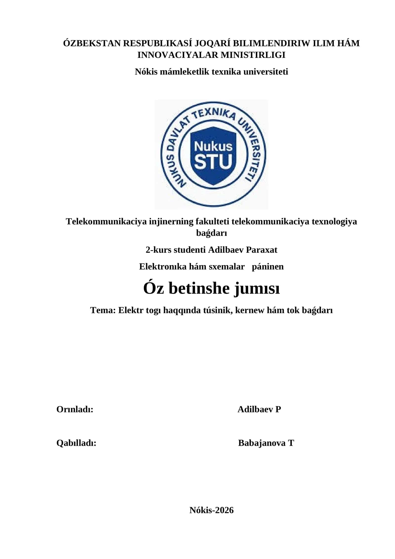 Elektr togı haqqında túsinik, kernew hám tok baǵdarı