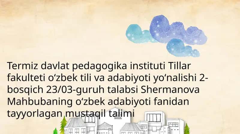 Ahmad Yassaviy va Ahmad Yugnakiy hayoti va ijodining manbalari