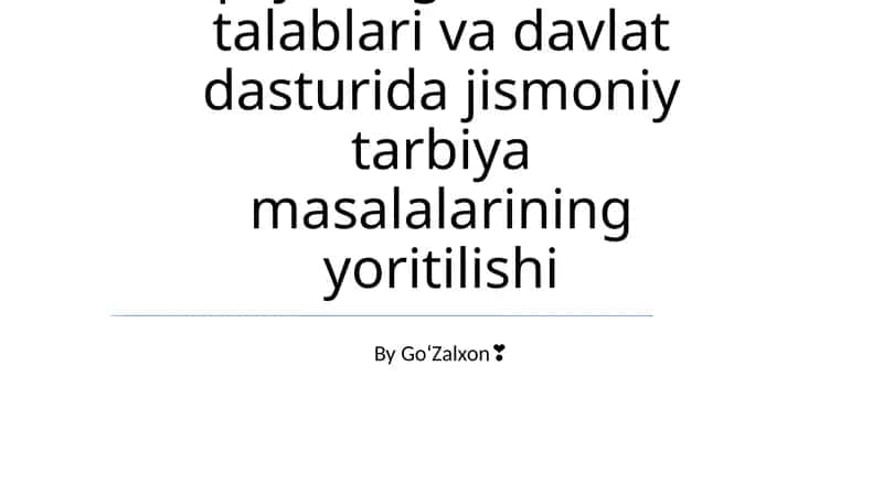 Jismoniy faoliyatning foydalari