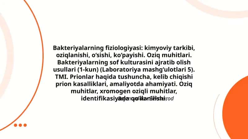 Bakteriyalarning fiziologiyasi