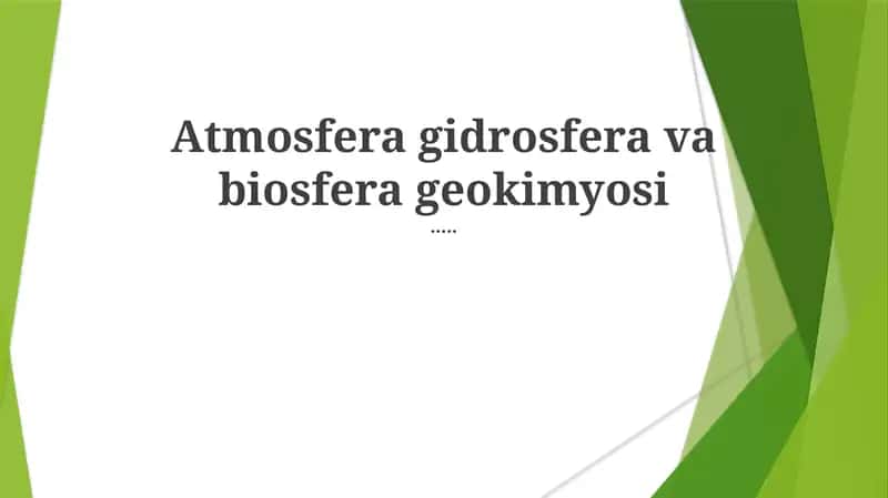 Atmosfera gidrosfera va biosfera geokimyosi