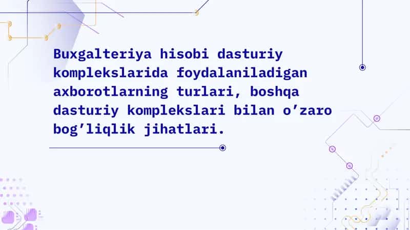 Buxgalteriya hisobida sturiy komplekslar