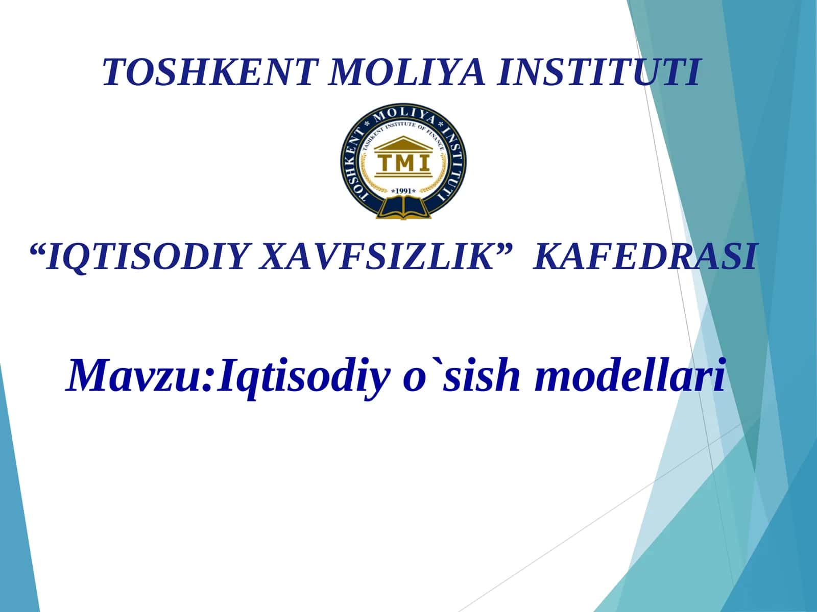Iqtisodiy o`sish modellari
