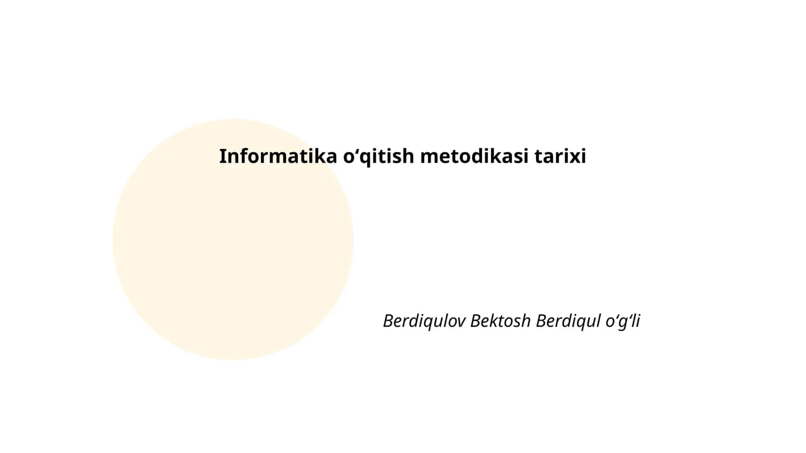 Informatika oʻqitish metodikasi tarixi