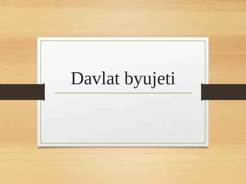 Davlat byujeti