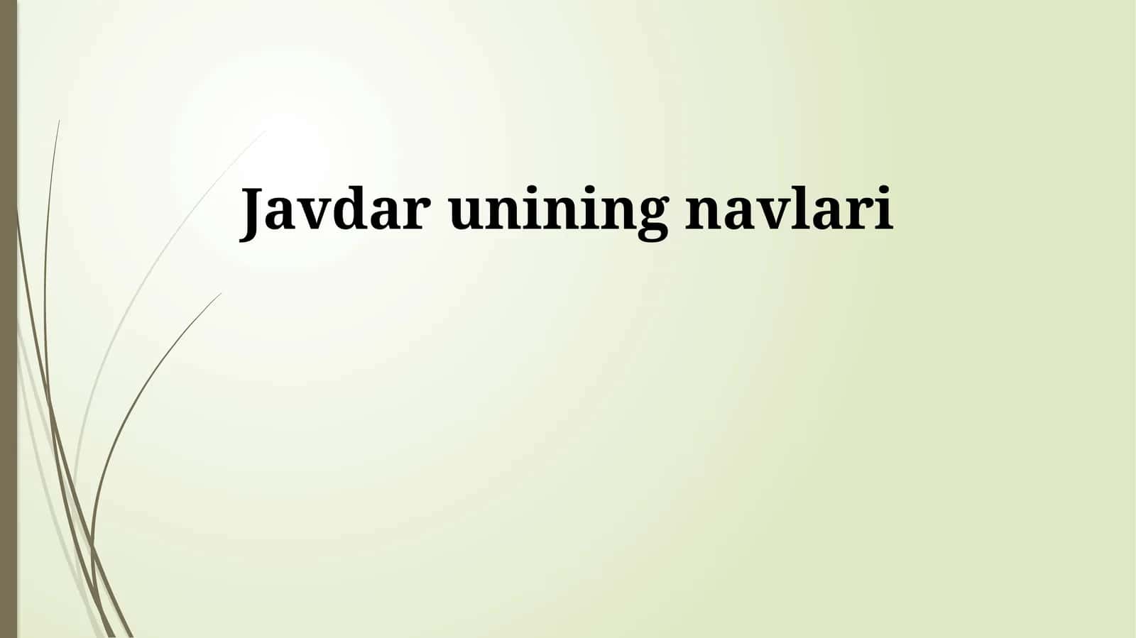 Javdar unining navlari
