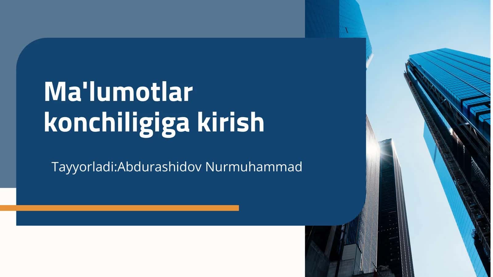 Ma'lumotlar konchiligiga kirish