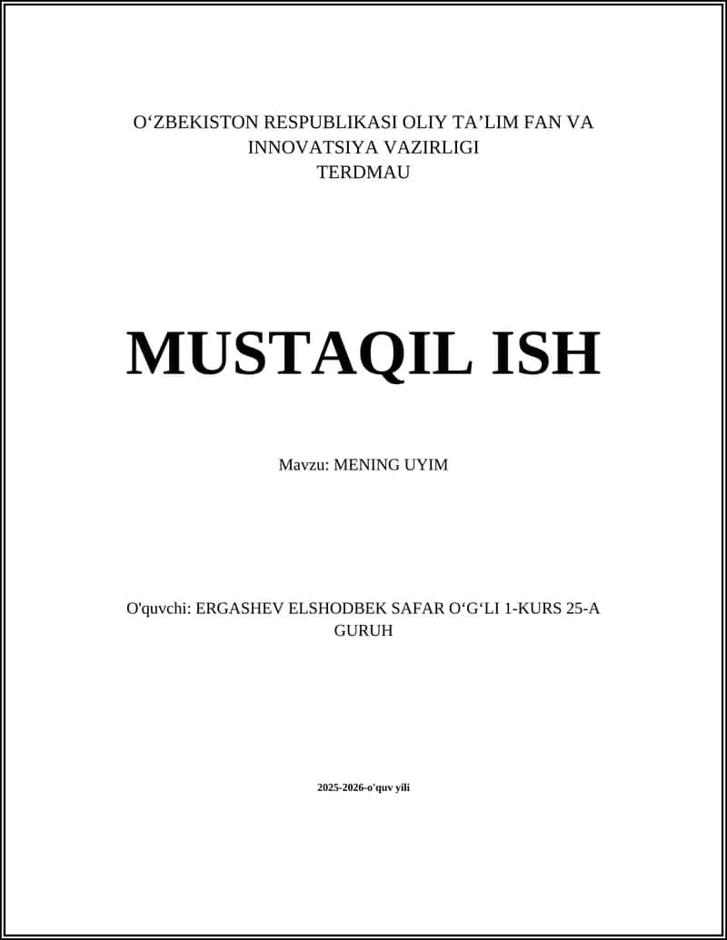 MENING UYIM