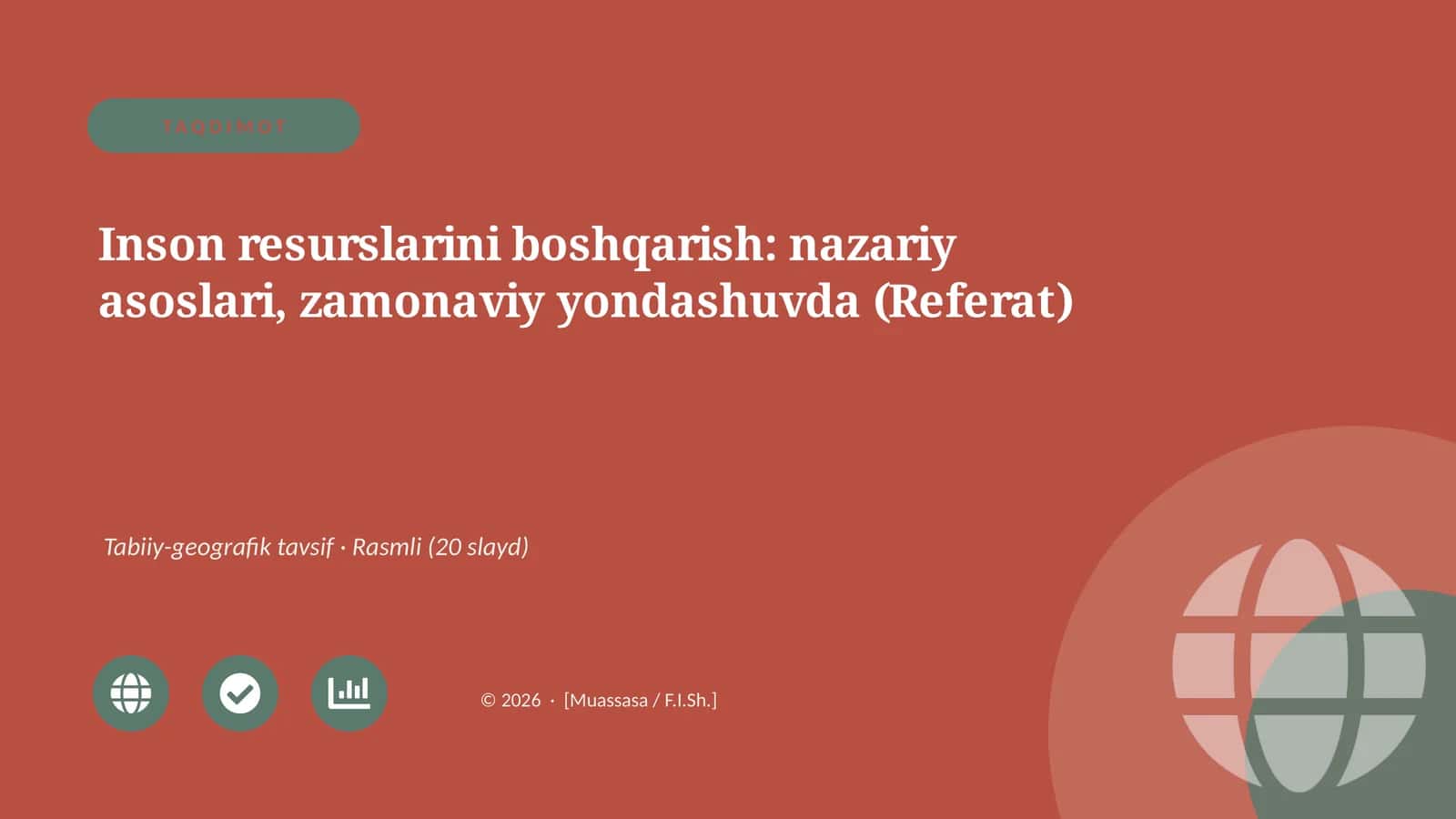 Inson resurslarini boshqarish: nazariy asoslari, zamonaviy yondashuvda (Referat)