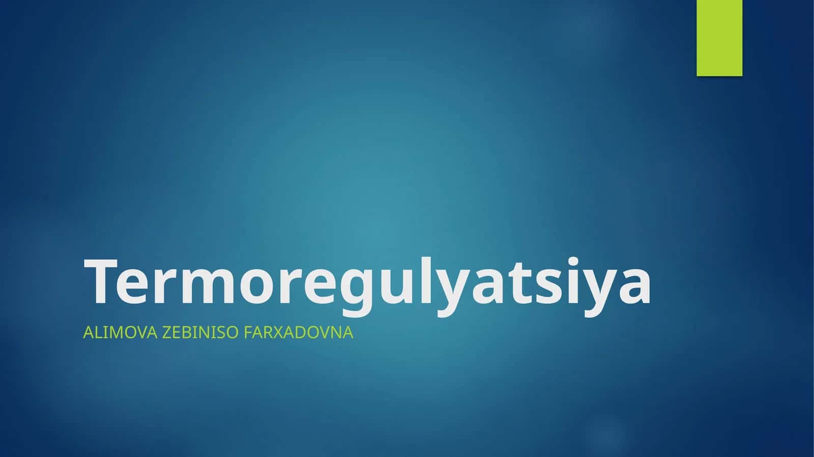 Termoregulyatsiya