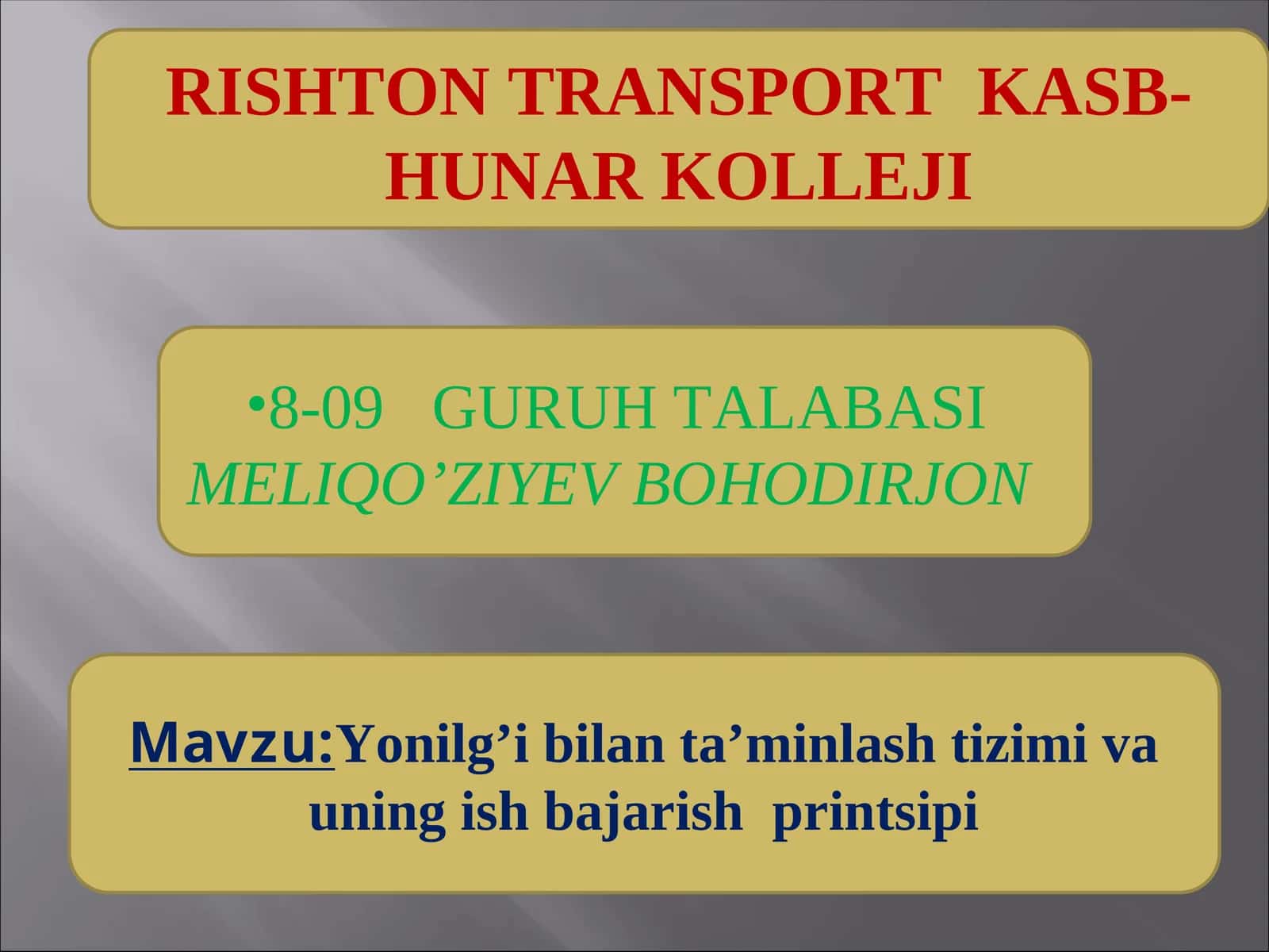 RISHTON TRANSPORT KASB-HUNAR KOLLEJI