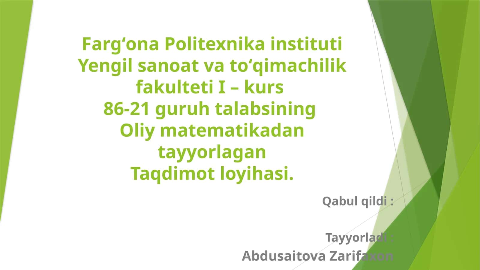 Taqdimot loyihasi