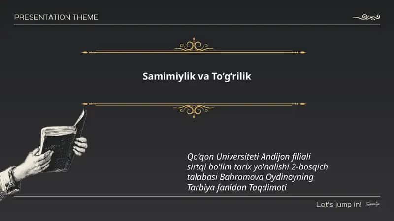 Samimiylik va To‘g‘rilik