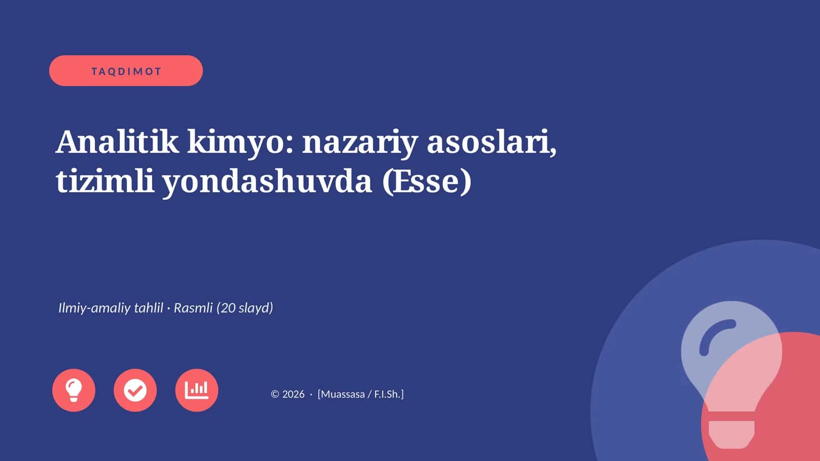 Analitik kimyo: nazariy asoslari, tizimli yondashuvda (Esse)