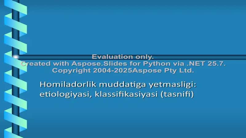 Hamiladorlik muddatiga yetmasligi: etiologiyasi, klassifikasiyasi (tasnifi)