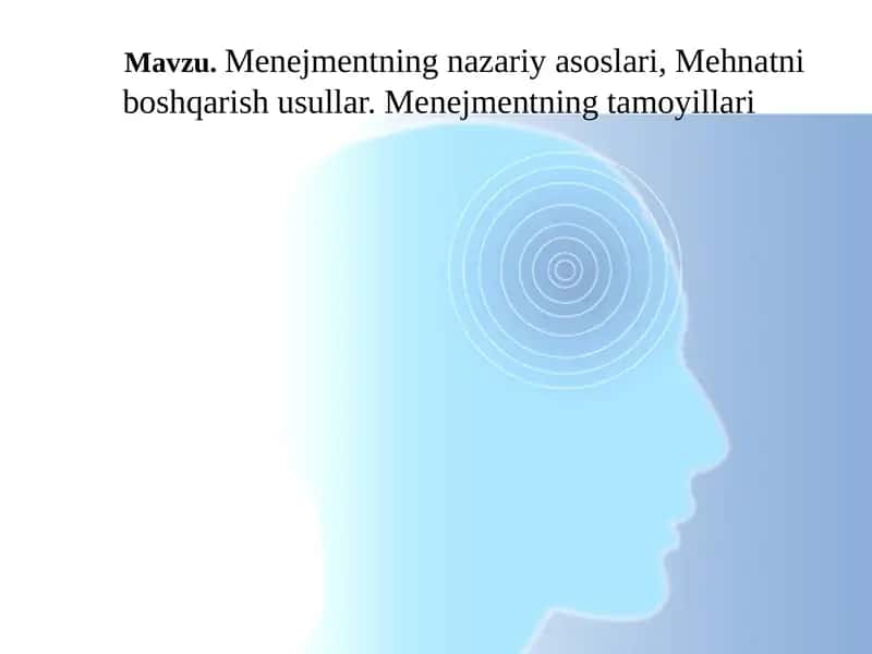 Menejmentningnazariyasoslari