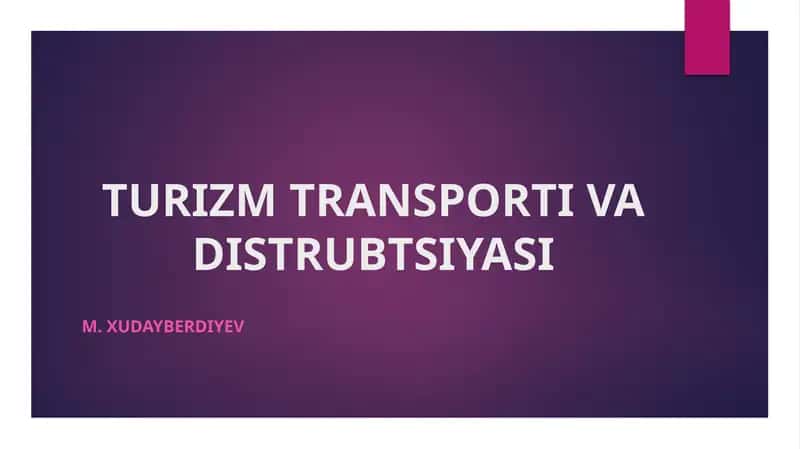 TURIZM TRANSPORTI VA DISTRIBYUTSIYASI