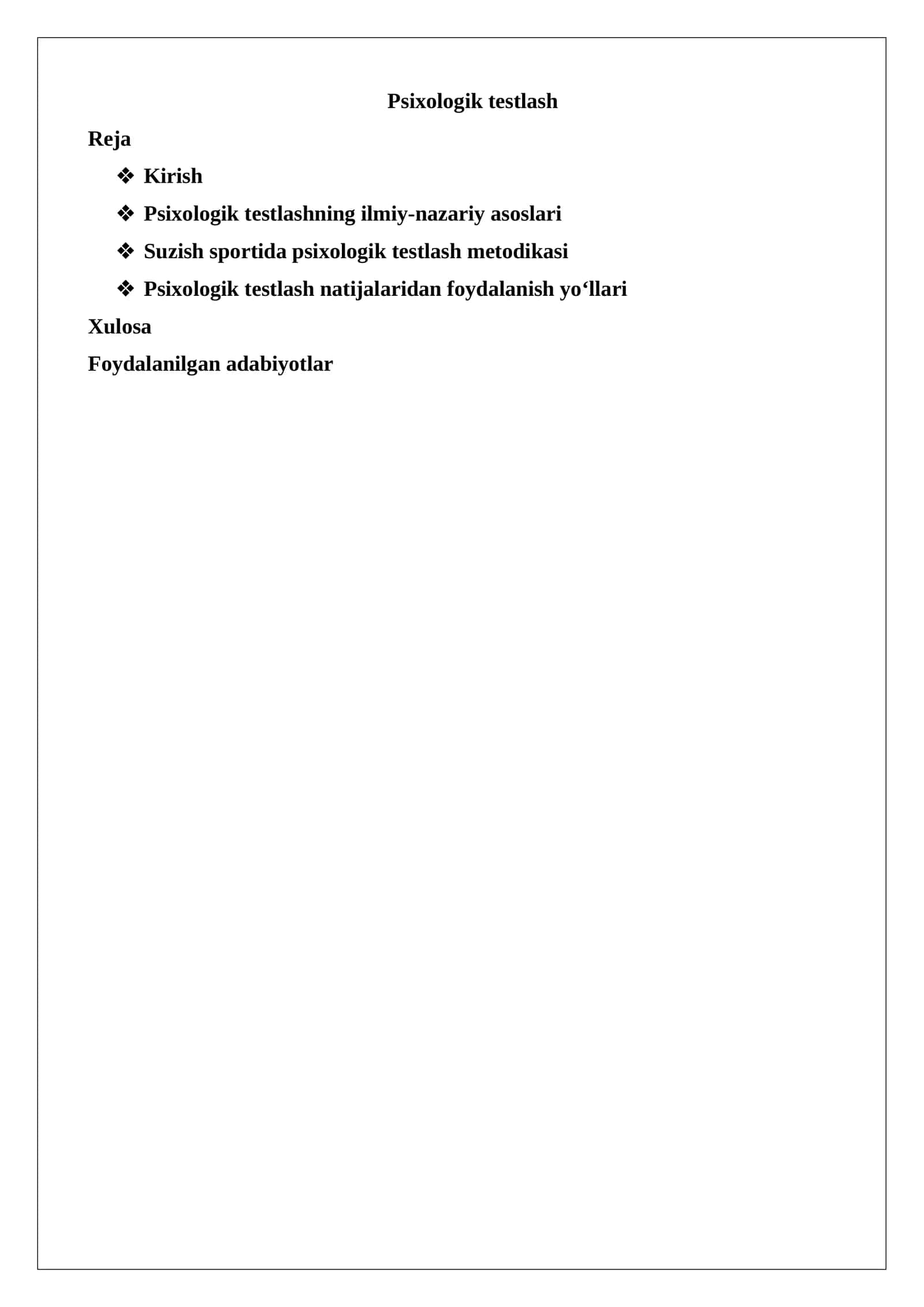 Psixologik testlash