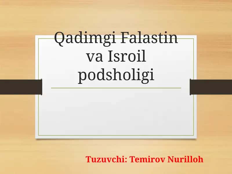 Qadimgi Falastin va Isroil podsholigi