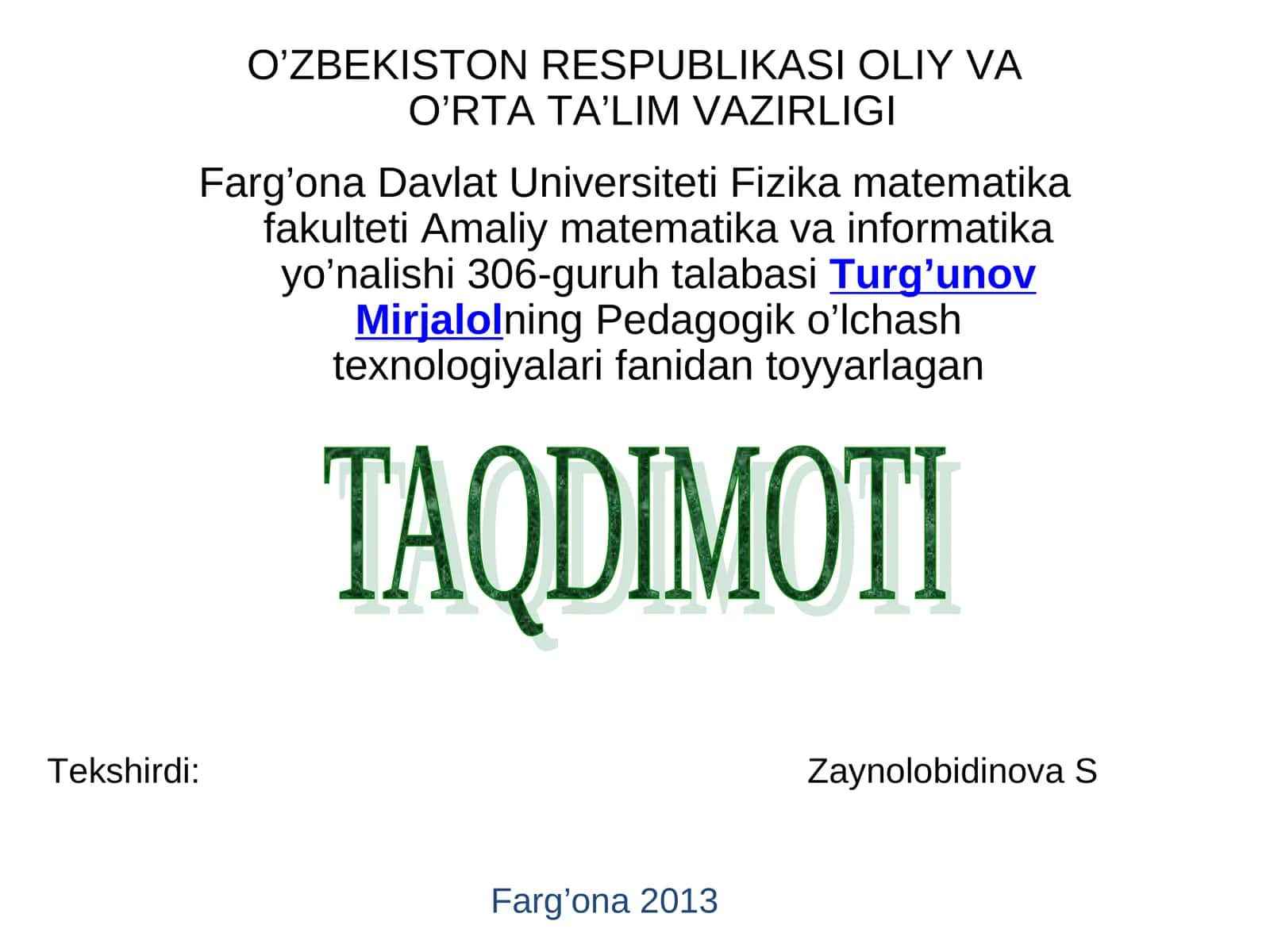Amaliy matematika va informatika