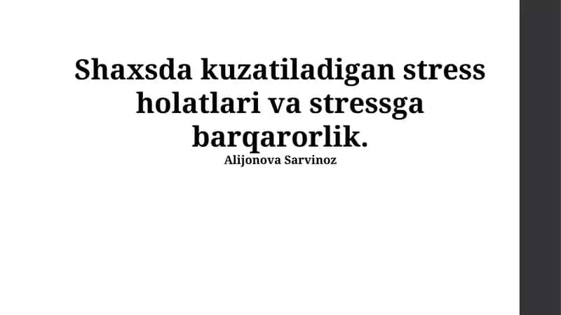 Kuchaytirilgan stress holatlari