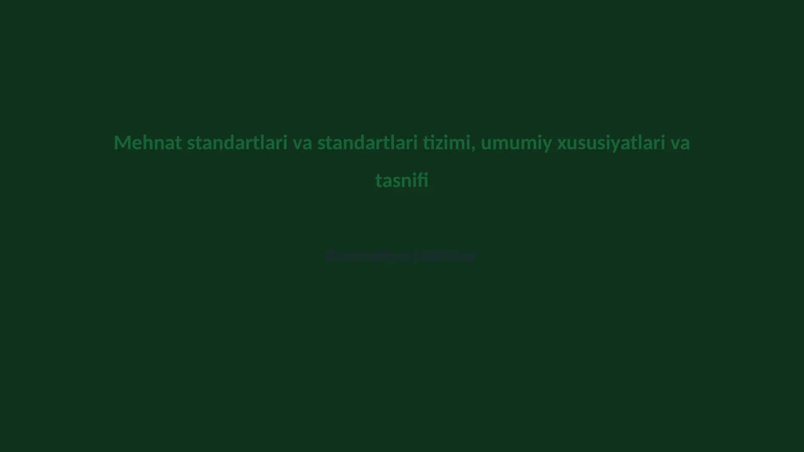 Mehnat standartlari va standartlari tizimi, umumiy xususiyatlari va tasnifi