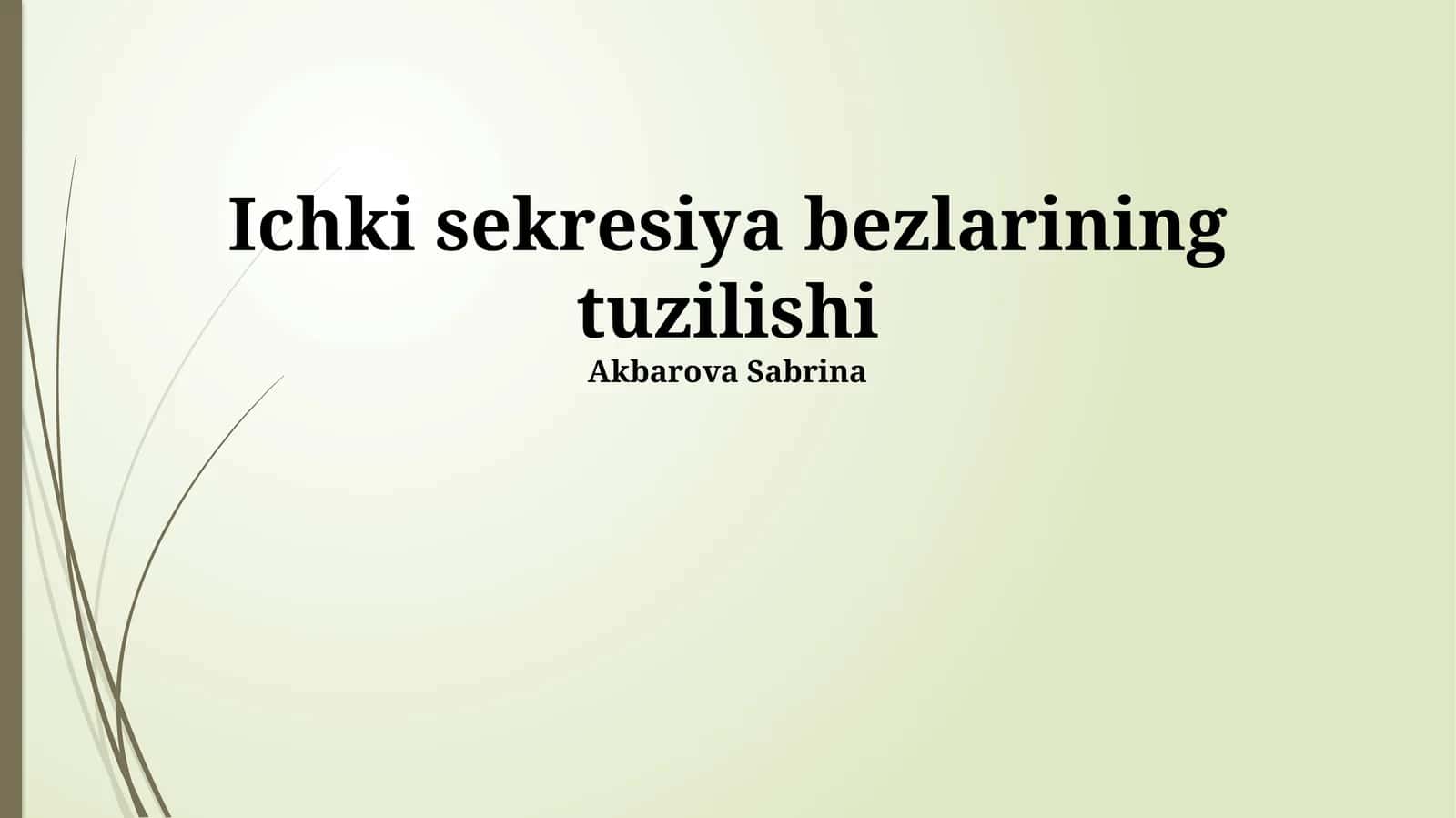 Ichki sekresiya bezlarining tuzilishi