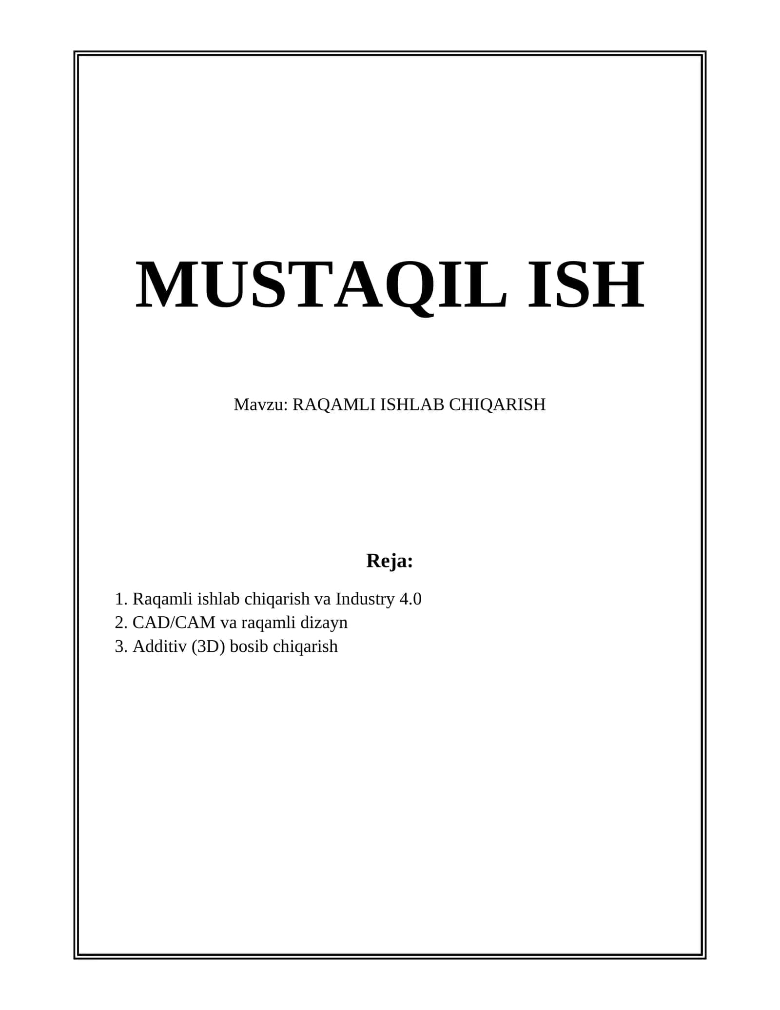 RAQAMLI ISHLAB CHIQARISH