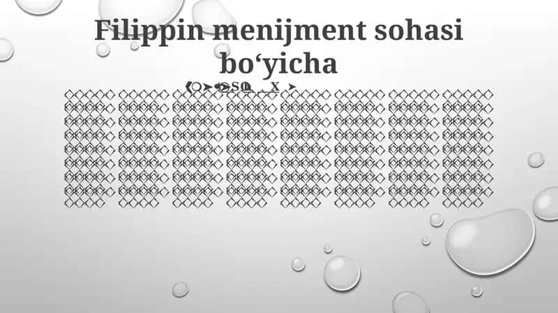 Filippin Menijment Sohasi Boʻyicha