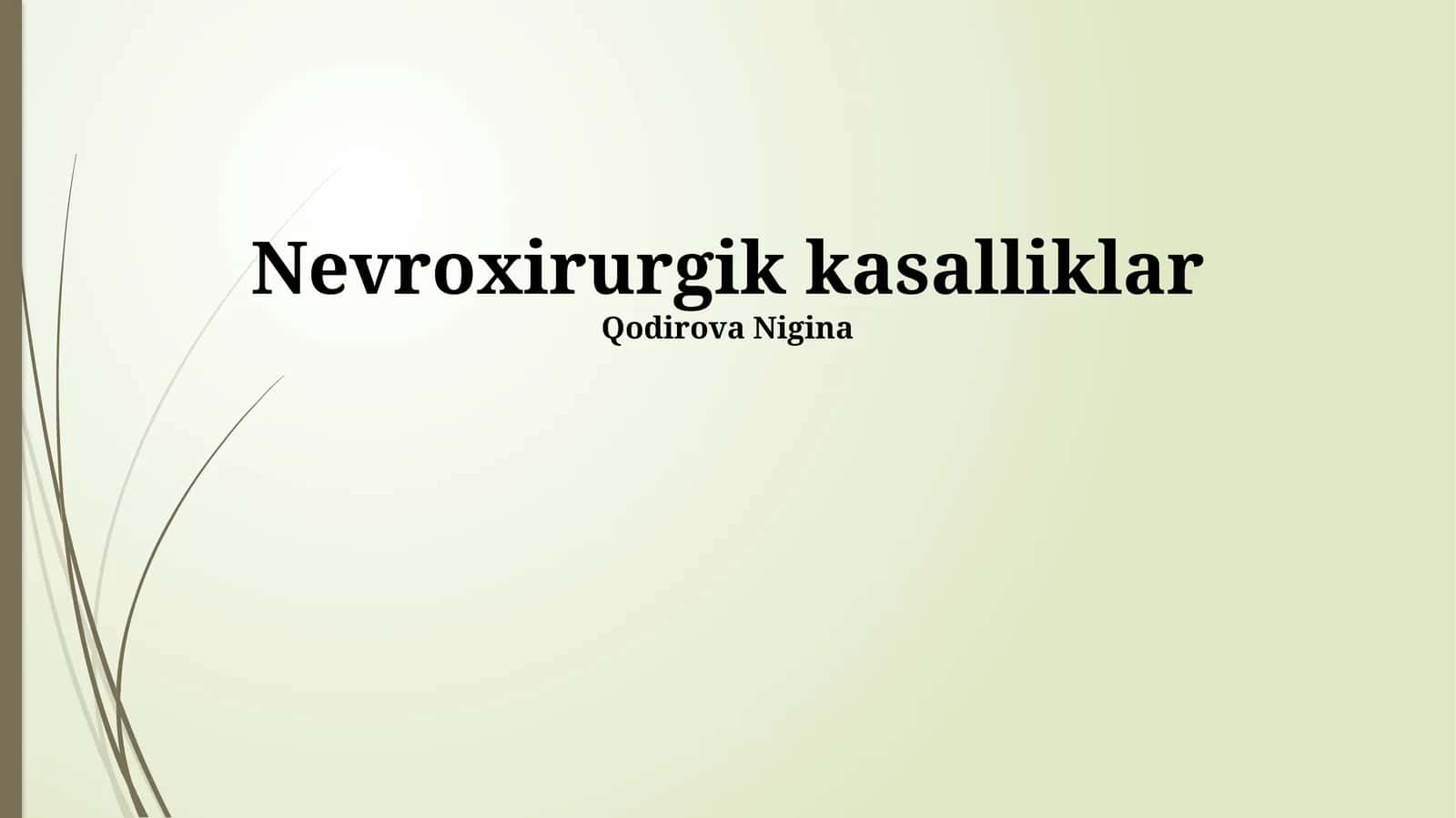 Neyroxirurgik kasalliklar