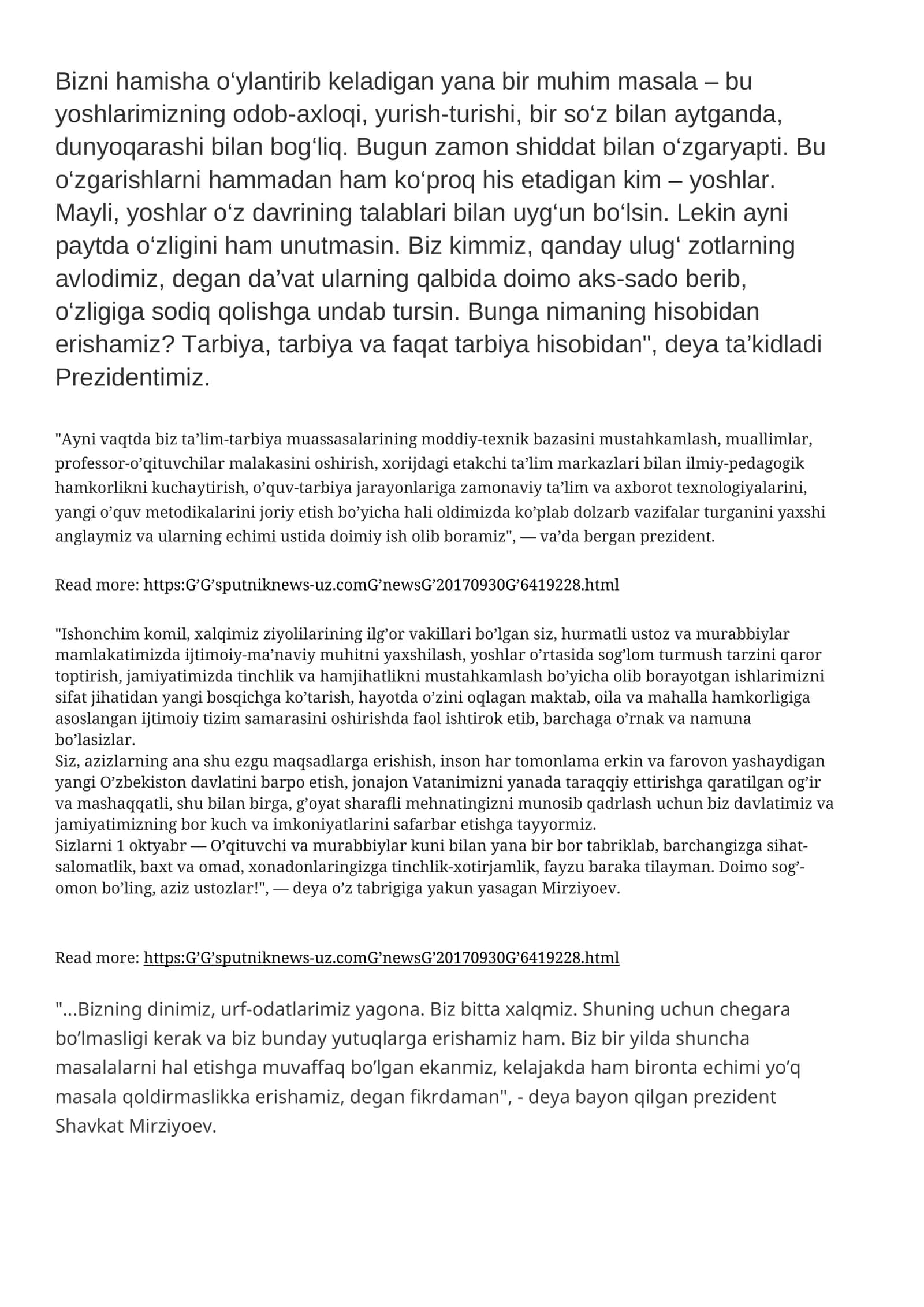 Ta'lim-tarbiya muammosi