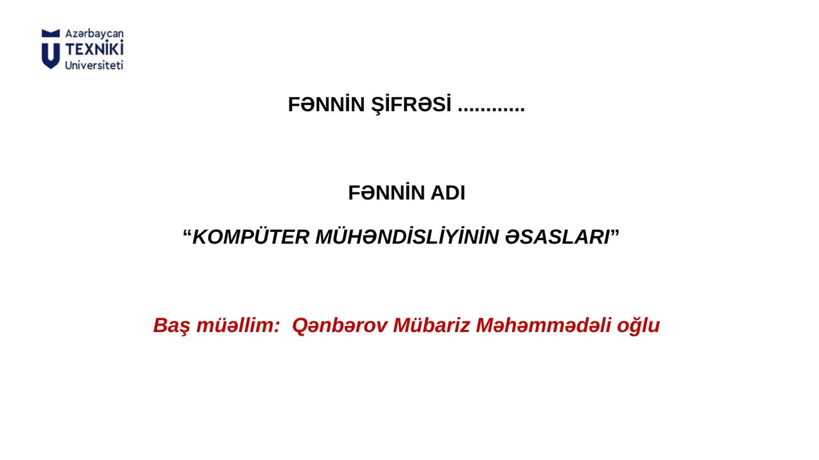 Kompüter mühəndisliyinin əsasları