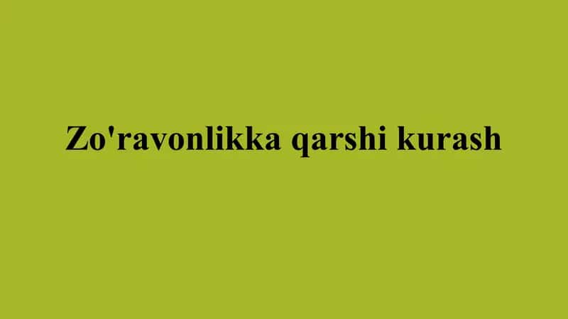 Zo'ravonlikka qarshi kurash