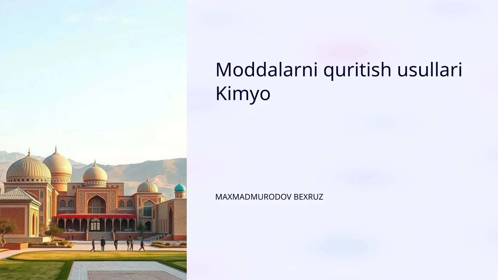 Moddalarni quritish usullari Kimyo