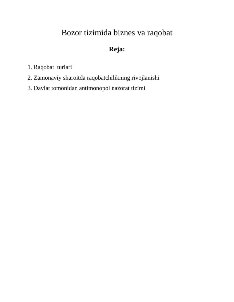 Raqobat turlari