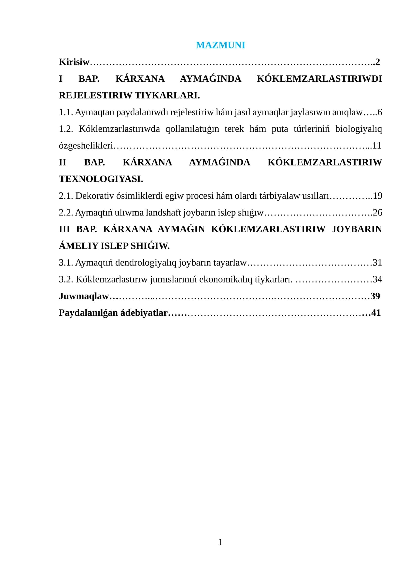 KÁRXANA AYMAǴINDA KÓKLEMZARLASTIRIWDI REJELESTIRIW TIYKARLARI