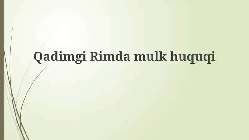 Qadimgi Rimda mulk huquqi