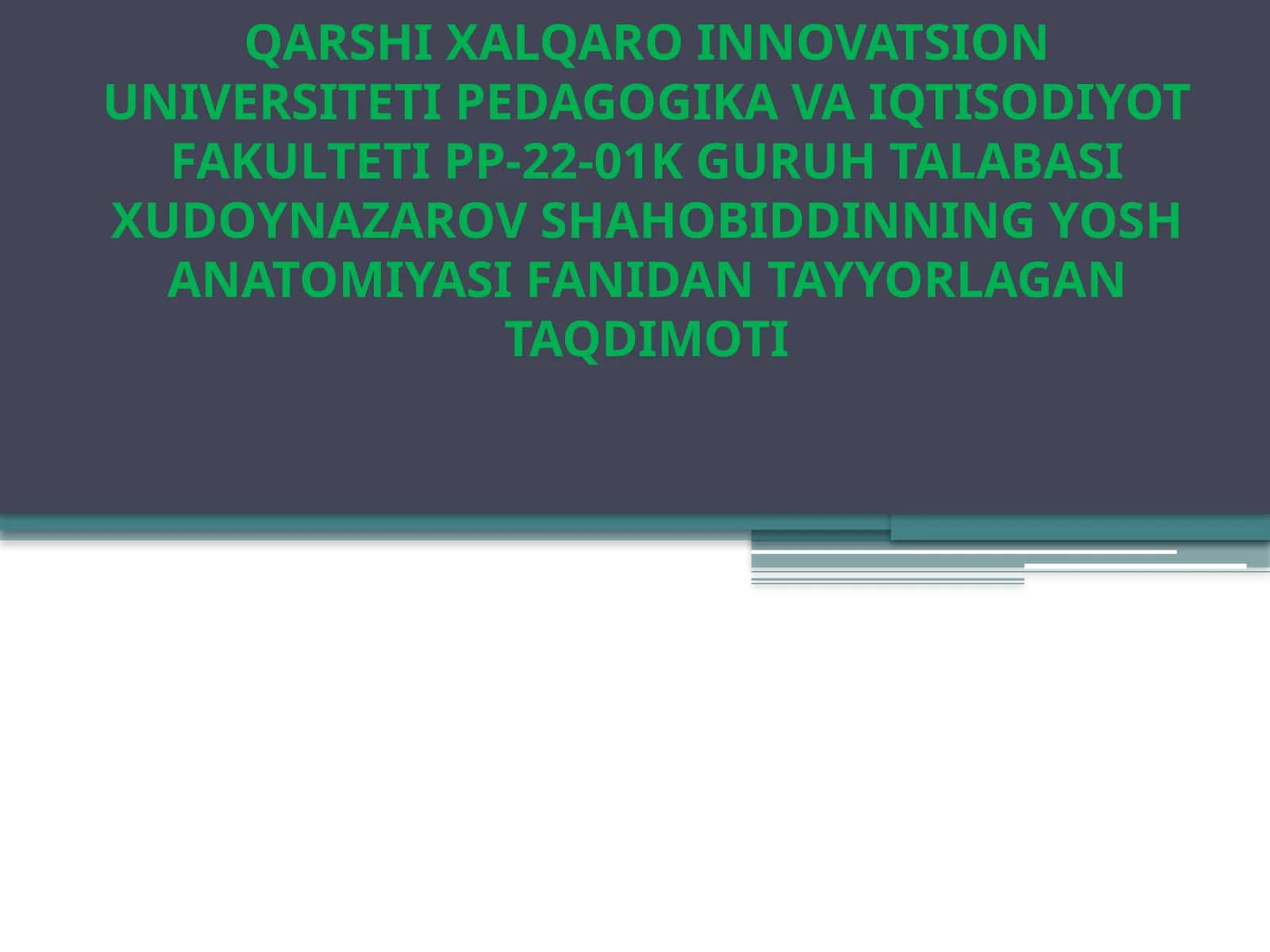 YOSH ANATOMIYASI FANI