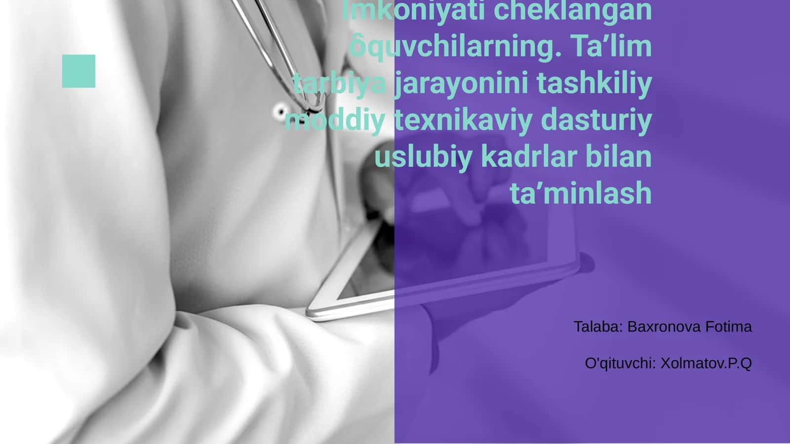Imkoniyati Cheklangan O'quvchilar Uchun Taʼlim