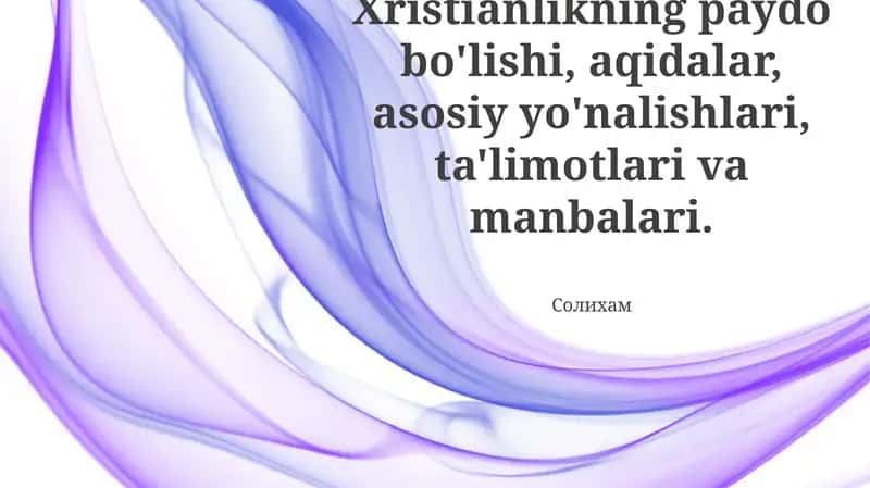 Xristianlikning Kelib Chiqishi