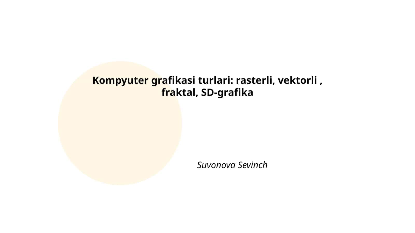 Kompyuter grafikasi turlari
