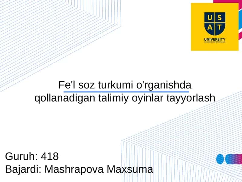 Fe'lsoz turkumini o'rganish