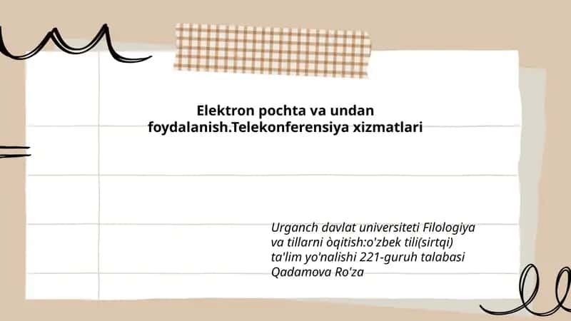 Urganch davlat universiteti Filologiya va tillarni òqitish